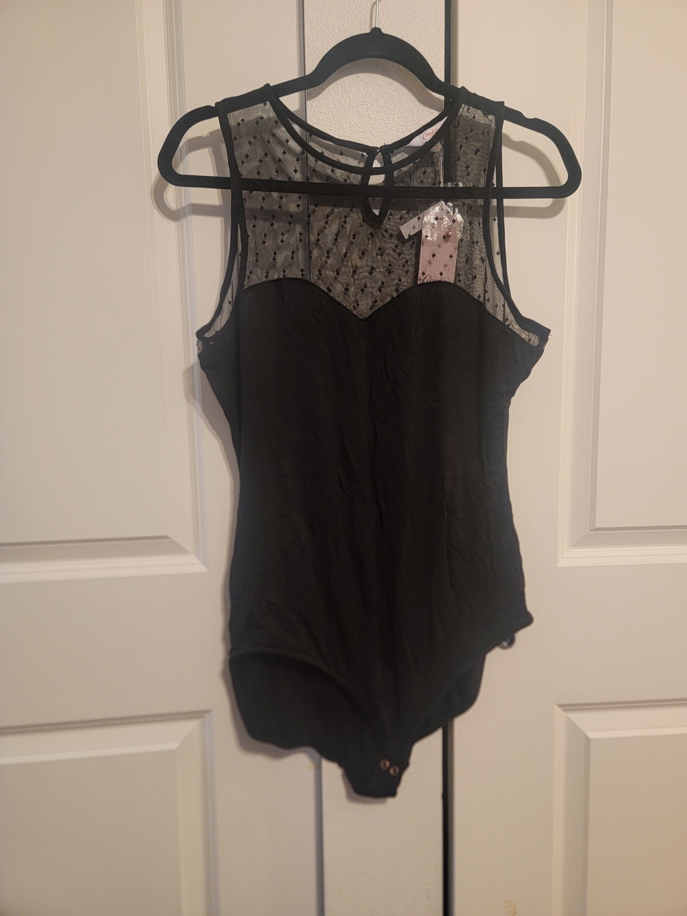 Candie's Black Sheer Mesh Bodysuit